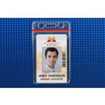 BRADY PEOPLE, BADGE HOLDER, VERTICAL HOLDER WITH ZIPPER CLOSURE, CLEAR SOFT VINYL, BAGS OF 100
